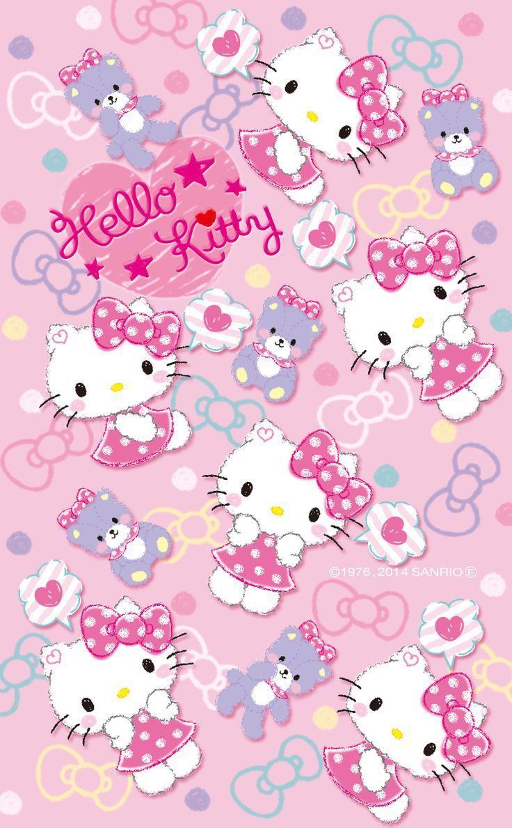 736x1189 Background Pink Hello Kitty