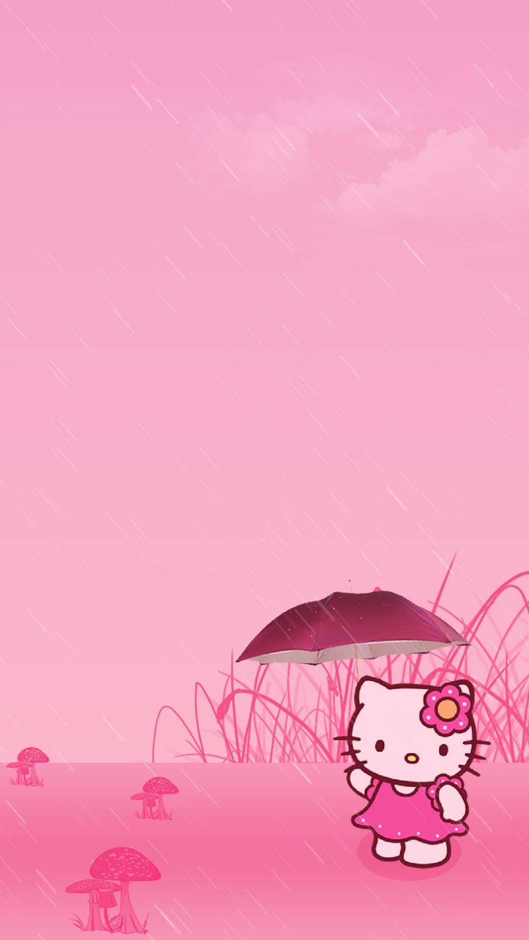1080x1920 Wallpaper Hello Kitty Pink 3D