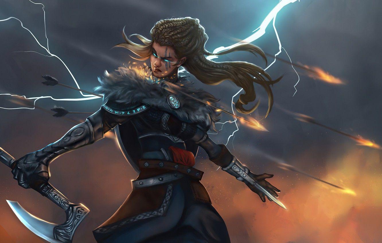 1332x850 Wallpaper girl, Viking, Woman Warrior, Assassin's Creed Valhalla image for desktop, section игры