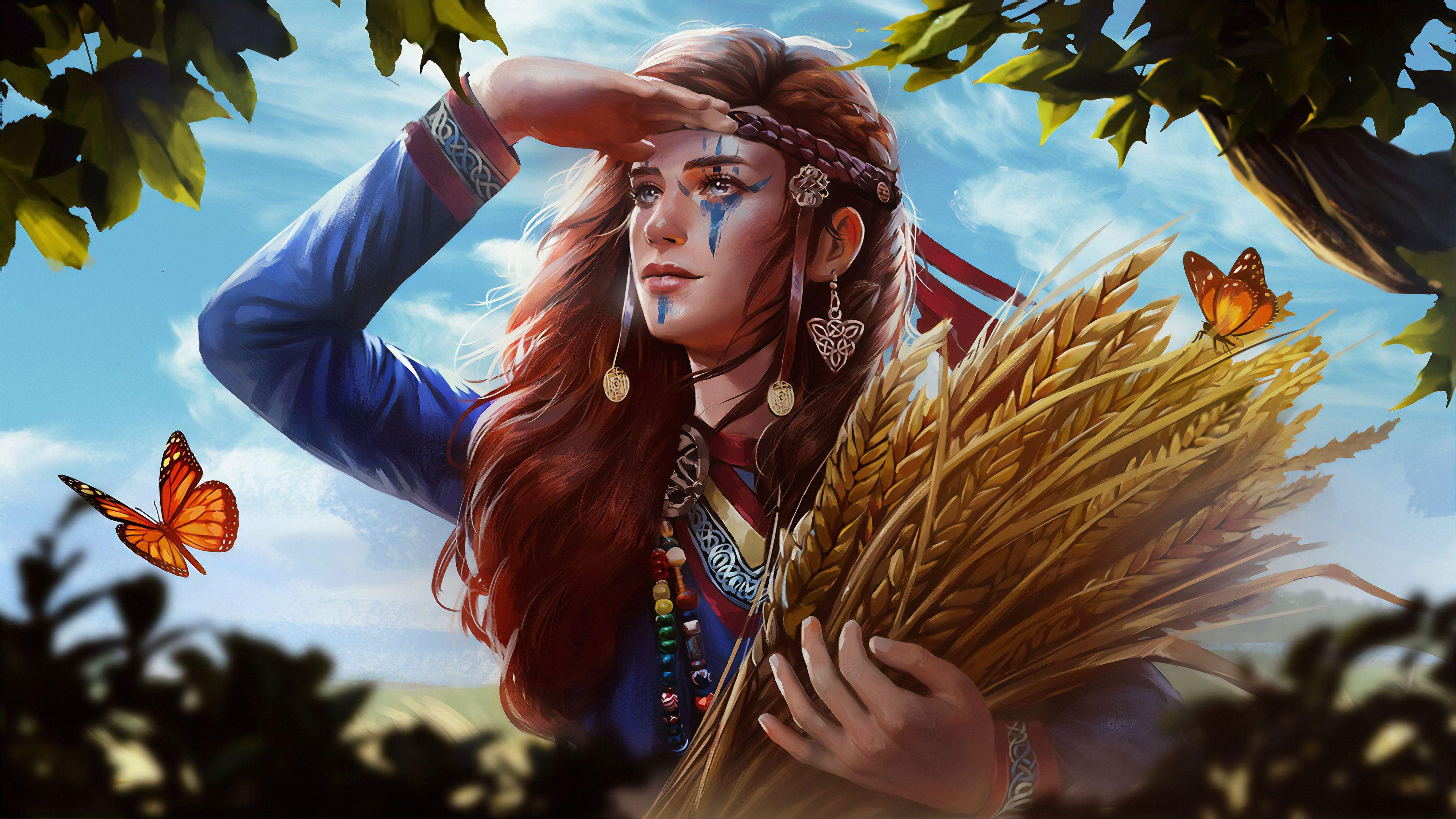 3840x2161 Viking Girl 4k Art, HD Artist, 4k Wallpaper, Image, Background, Photo and Picture