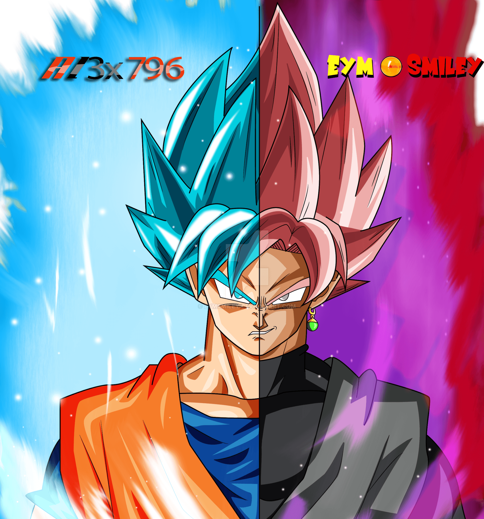 2000x2147 Goku vs Goku Black Wallpaper .