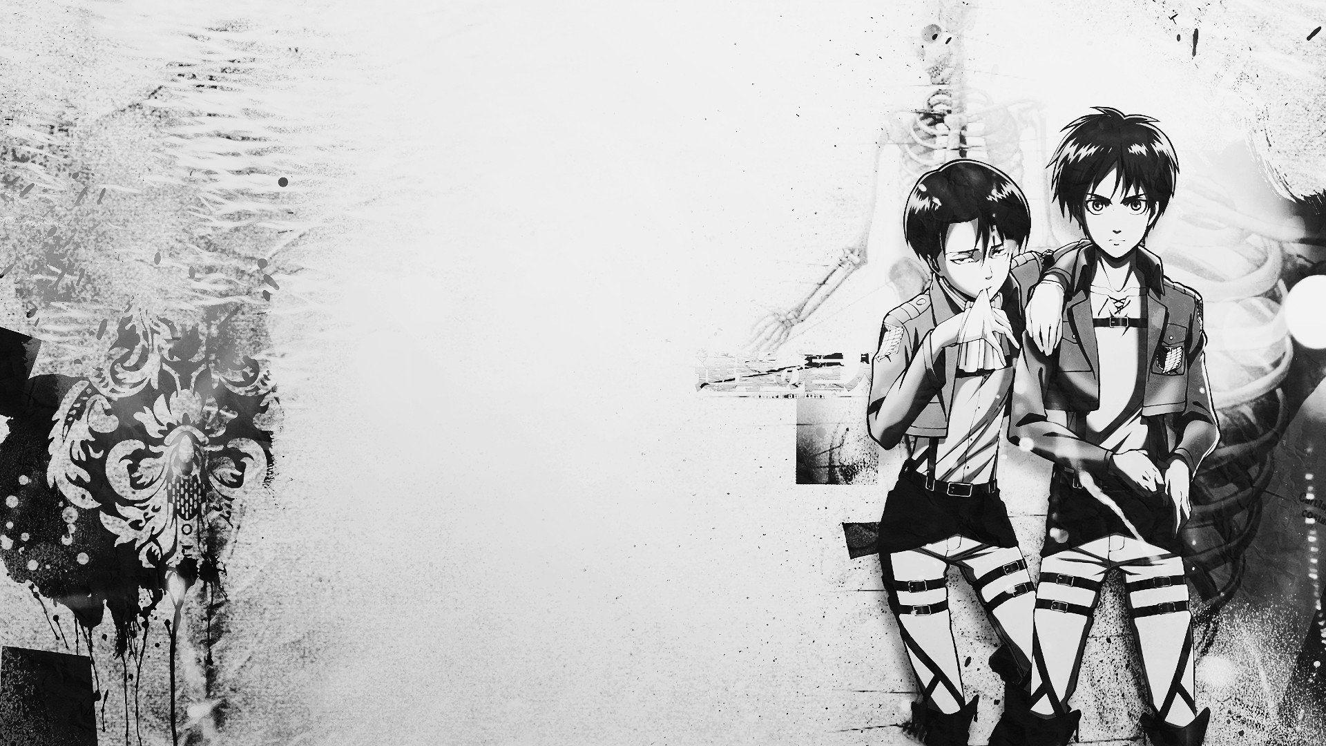 1920x1080 Attack On Titan Black And White Wallpaper