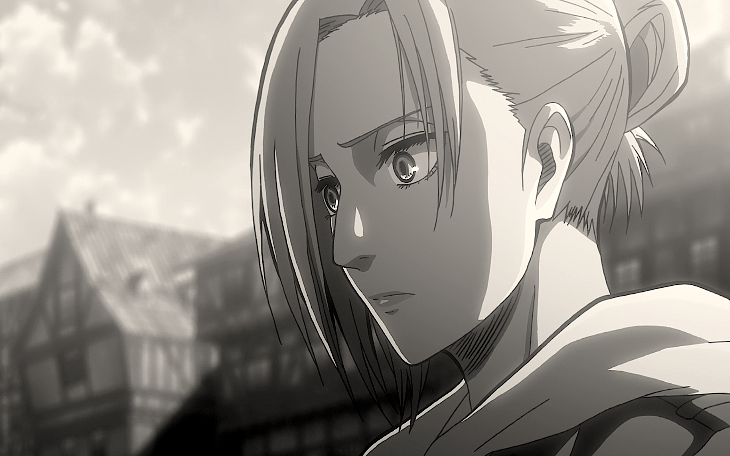 2560x1600 Annie Leonhart Attack On Titan Black Amp White Shingeki No Kyojin Wallpaper:2560x1600