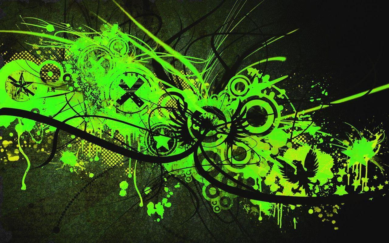 1280x800 Green and Black Wallpaper HD .