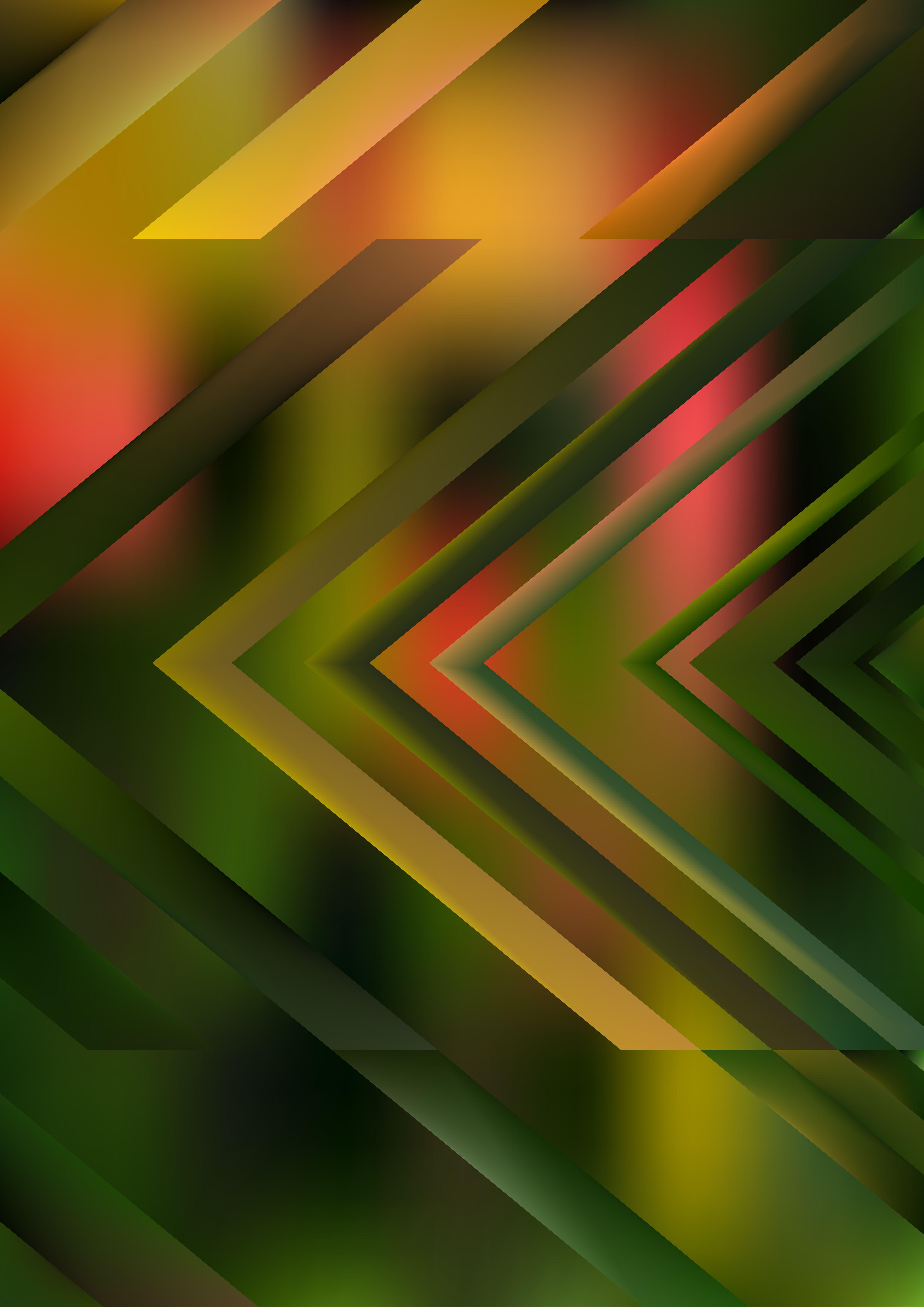 4961x7016 Free Abstract Green Orange and Black Arrow Background