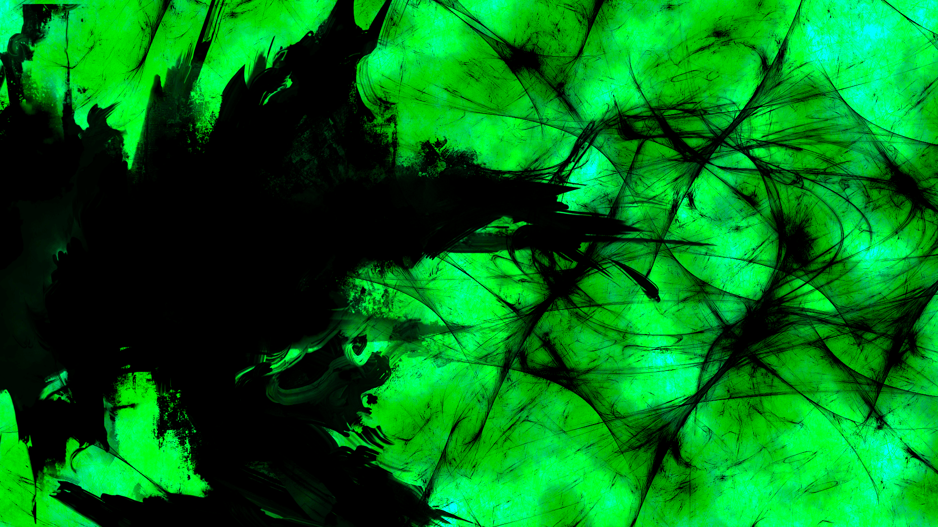 1920x1080 Black Green Abstract Background .