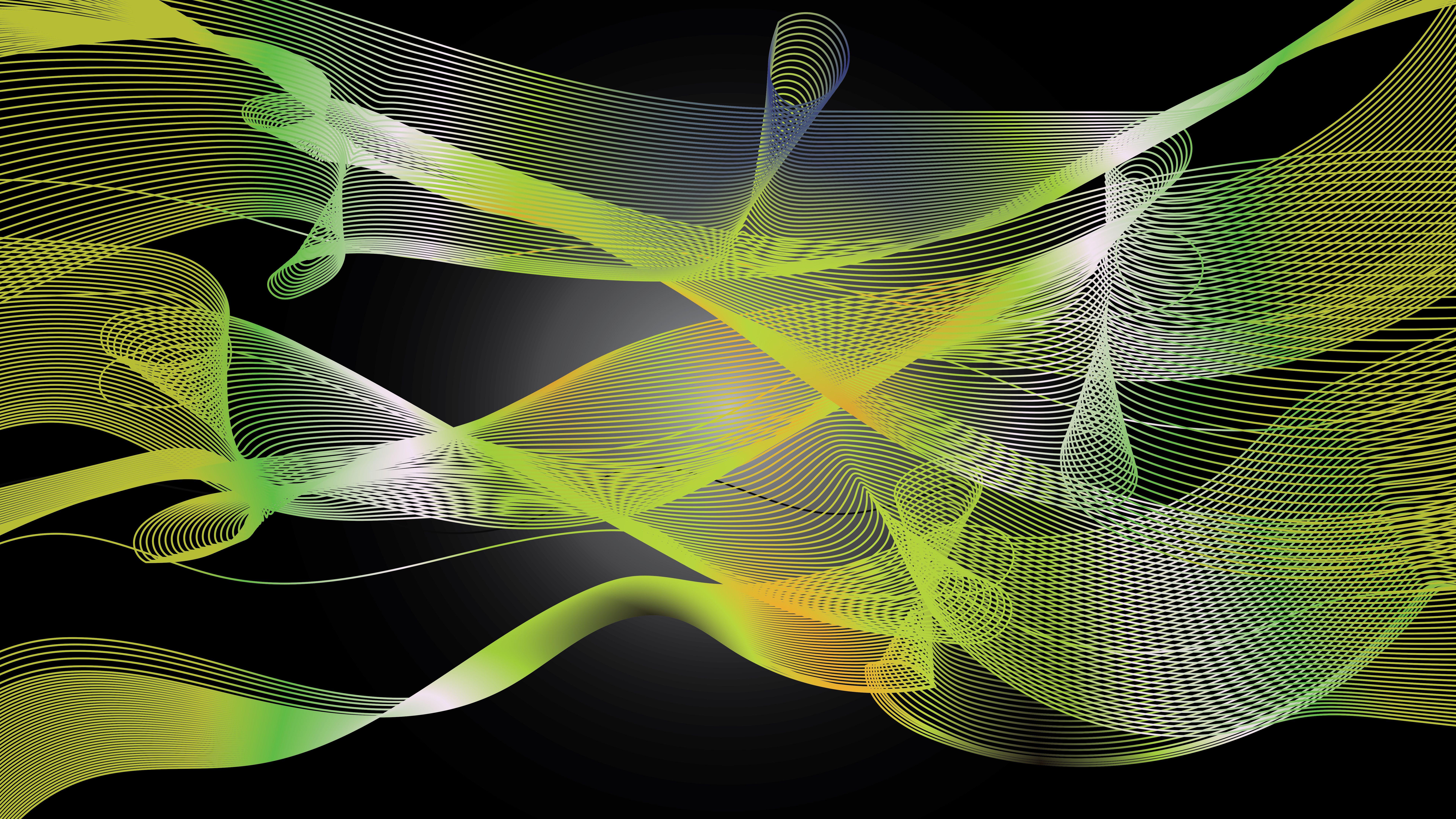 7680x4320 Green White Black Art 4K 8K HD Abstract Wallpaper