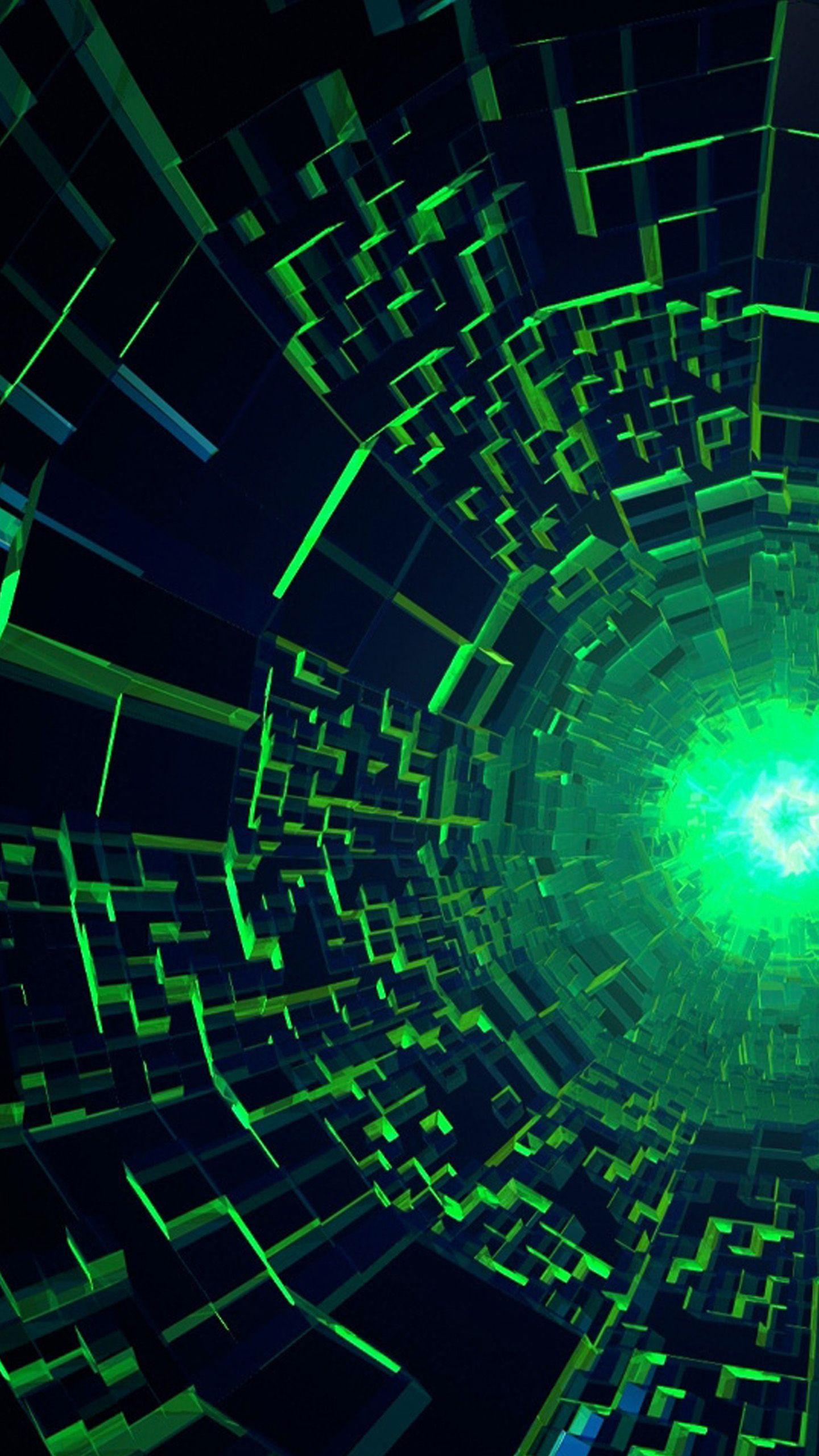 1440x2560 Black And Green Abstract Background