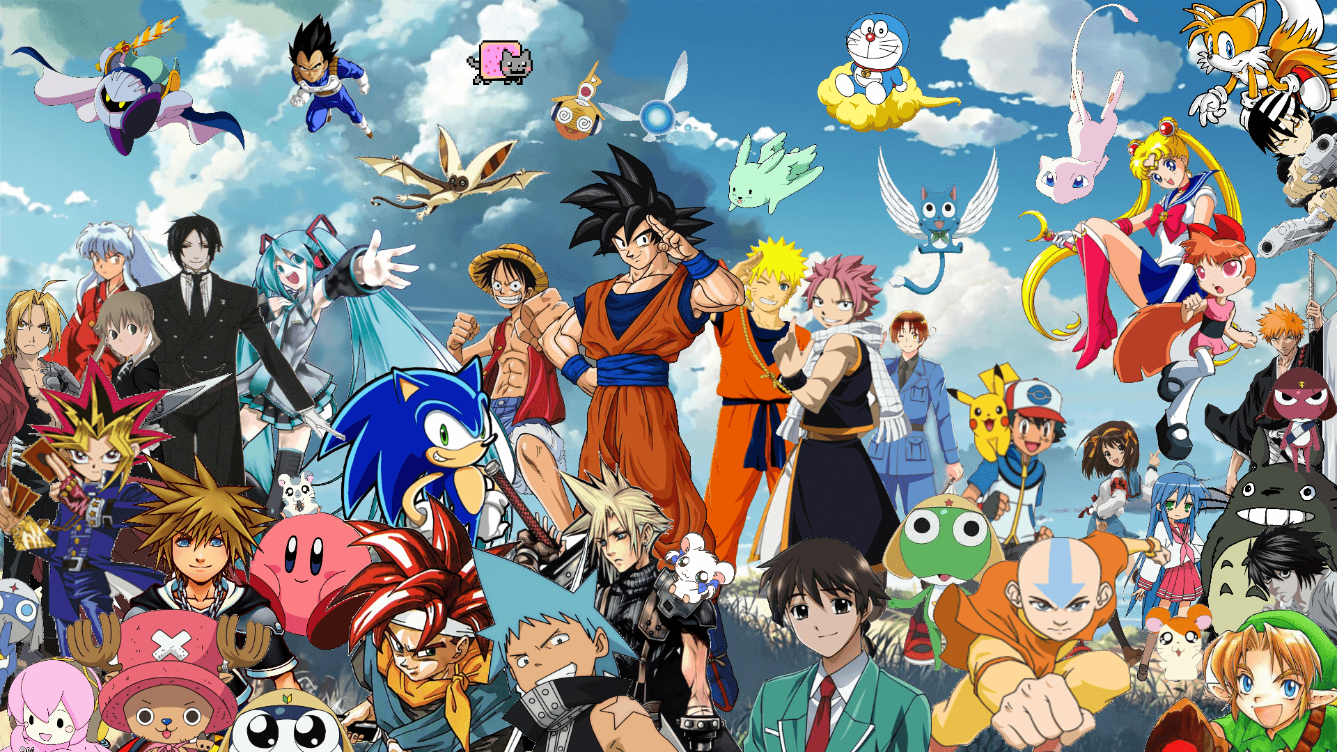 1920x1080 Anime Mashup Desktop Wallpaper
