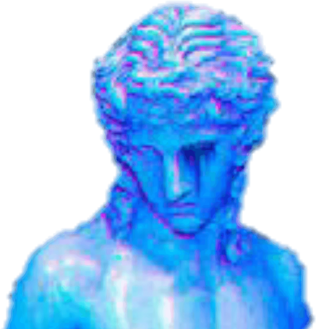 1018x1059 Download HD Art Vaporwave Lofi Sculpture Angel Blue Aesthetic Png Wallpaper iPhone Transparent PNG Image