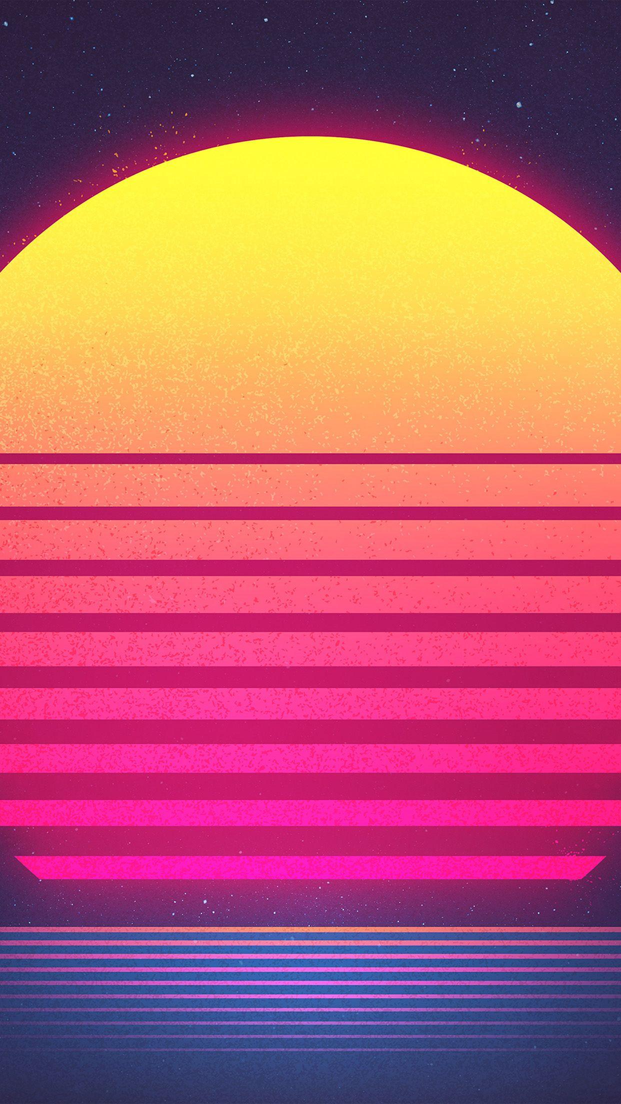 1242x2208 iPhone7 wallpaper. fm84 cover art sun art illustration