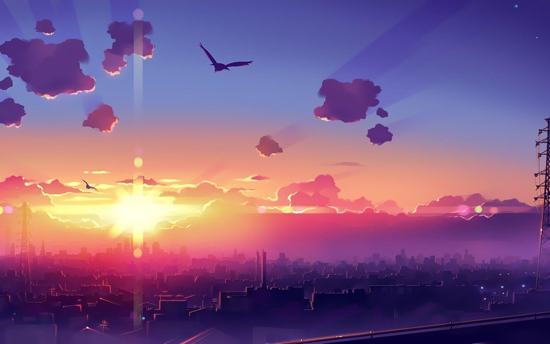 1920x1200 Sunset Art Wallpaper
