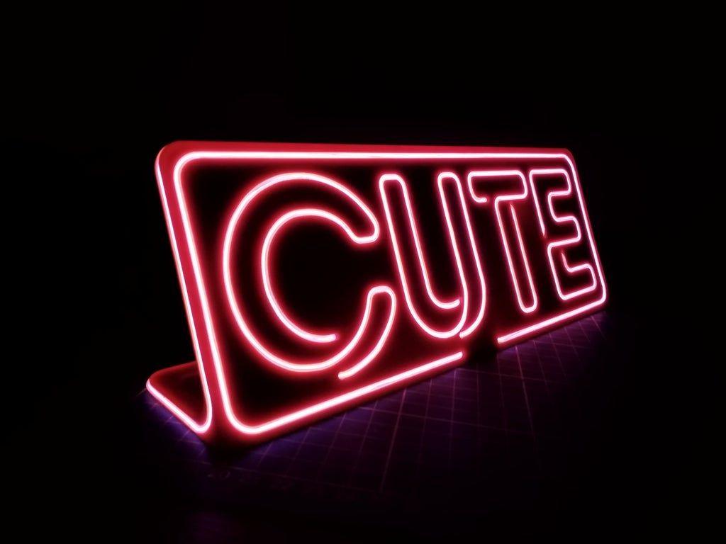 1024x768 Neon Sign 3D Printable CUTE / BEER : 4 Steps (with Picture)