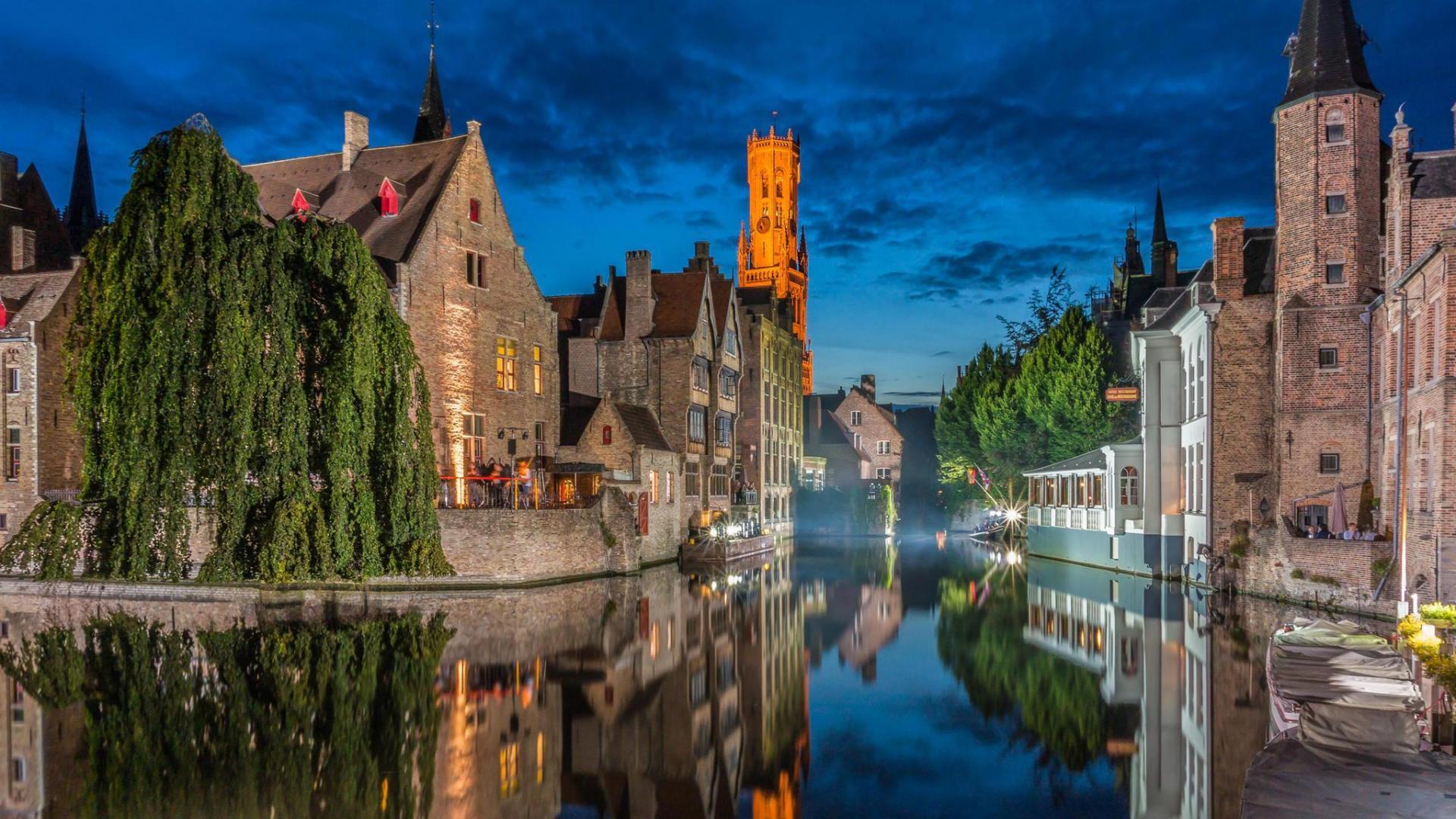 1920x1080 Free download Tranquil Canal In Bruges Belgium In Evening HD Desktop Background [1920x1080] for your Desktop, Mobile & Tablet. Explore Belgium Background. Belgium Background, Belgium Flag Wallpaper, Arte Wallpaper Belgium