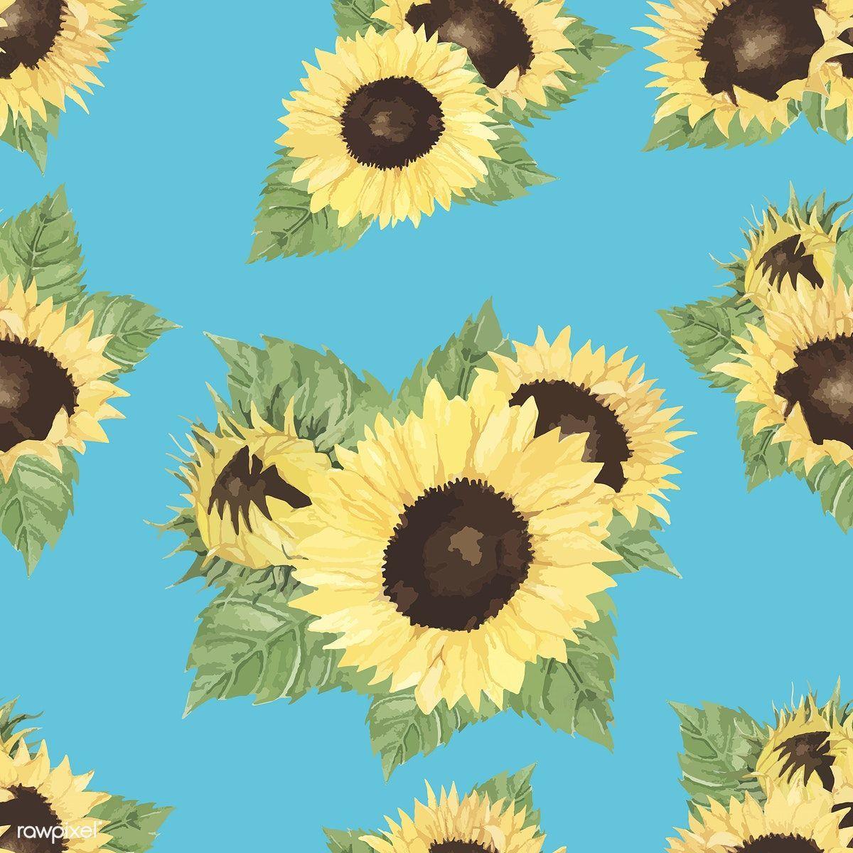 1200x1200 hand drawn sunflower isolated background. How to draw hands, Free vector illustration, Sunflower iphone wallpaper