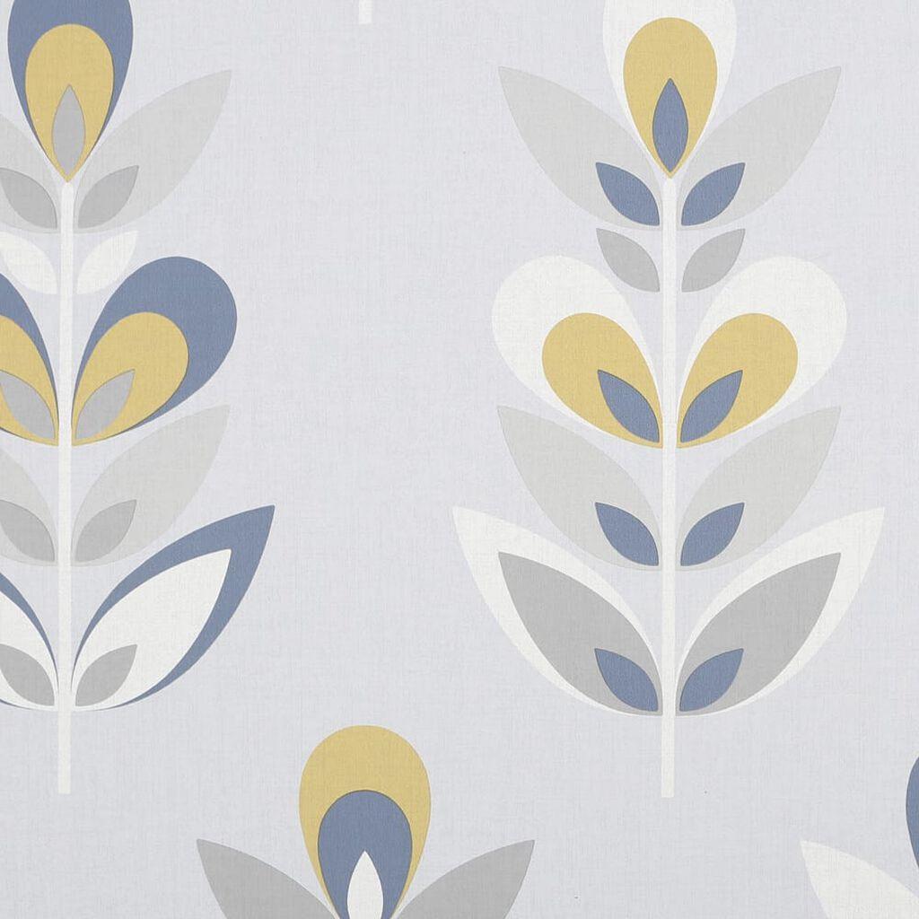 1024x1024 Retro Floral Navy & Yellow Wallpaper