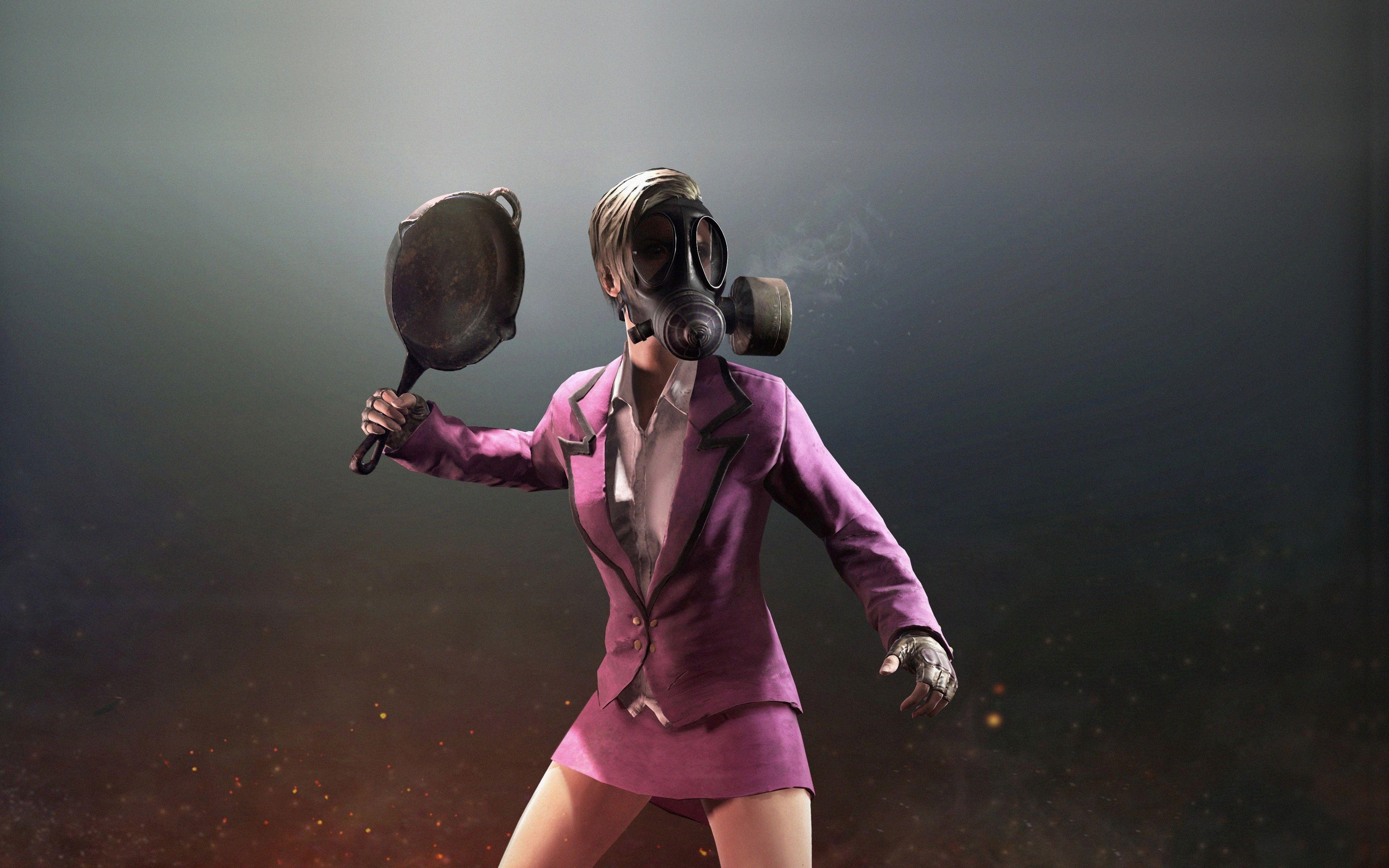 3840x2400 Download 3840x2400 wallpaper pubg battle royale, woman in gas mask, mobile game, 4k, ultra HD 16: widescreen, 3840x2400 HD image, background, 17004