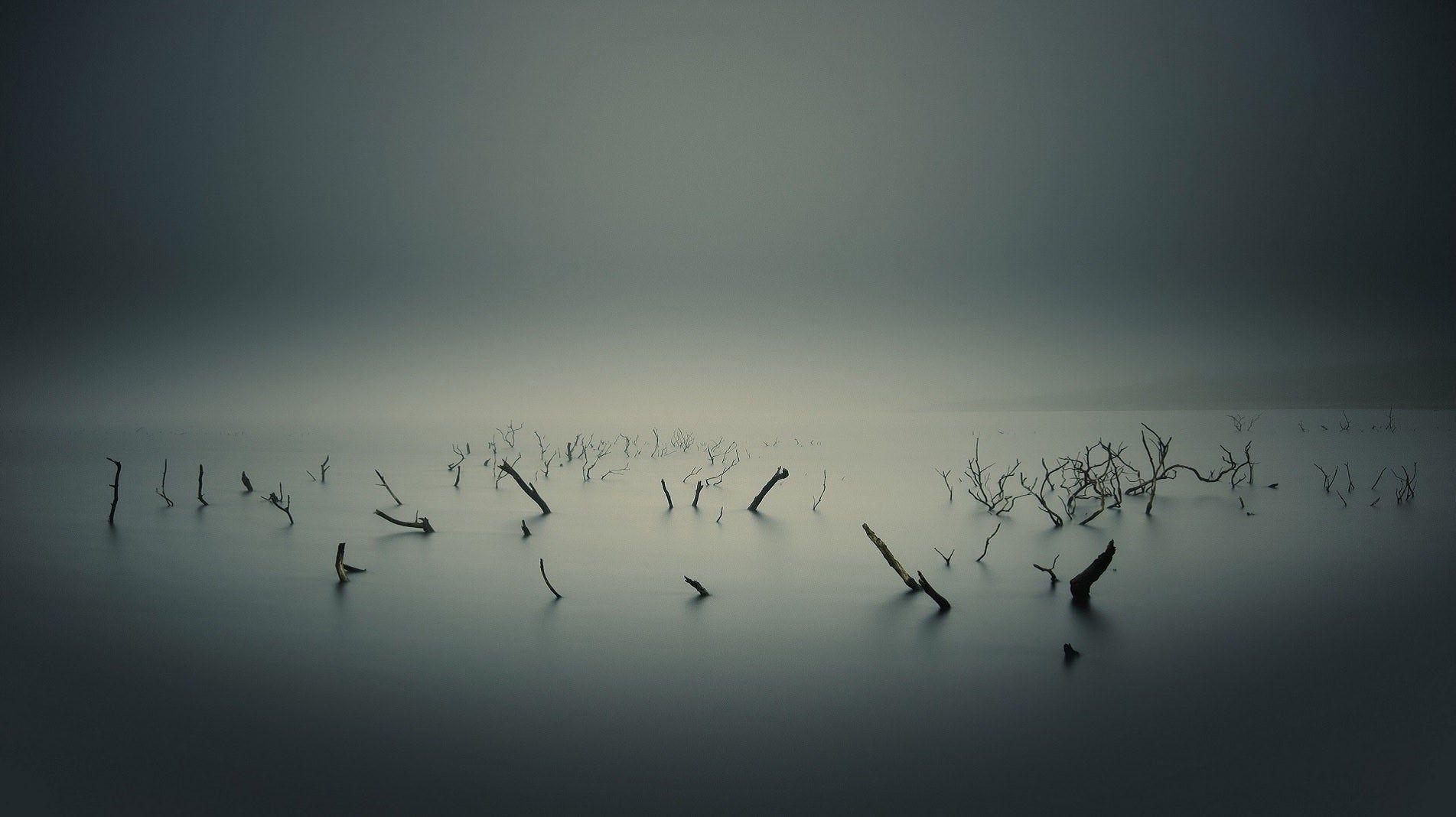 1903x1068 Foggy Lake 1903 × 1068