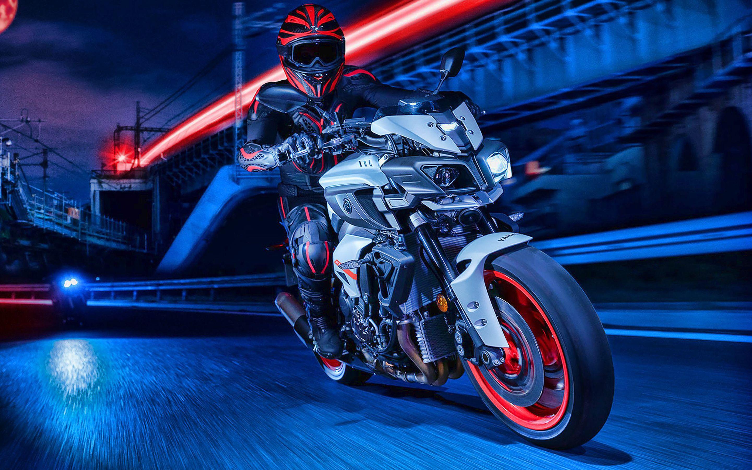 2880x1800 Download wallpaper Yamaha MT- front view, white sport bike, new motorcycles, japanese sport bikes, Yamaha for desktop with resolution 2880x1800. High Quality HD picture wallpaper