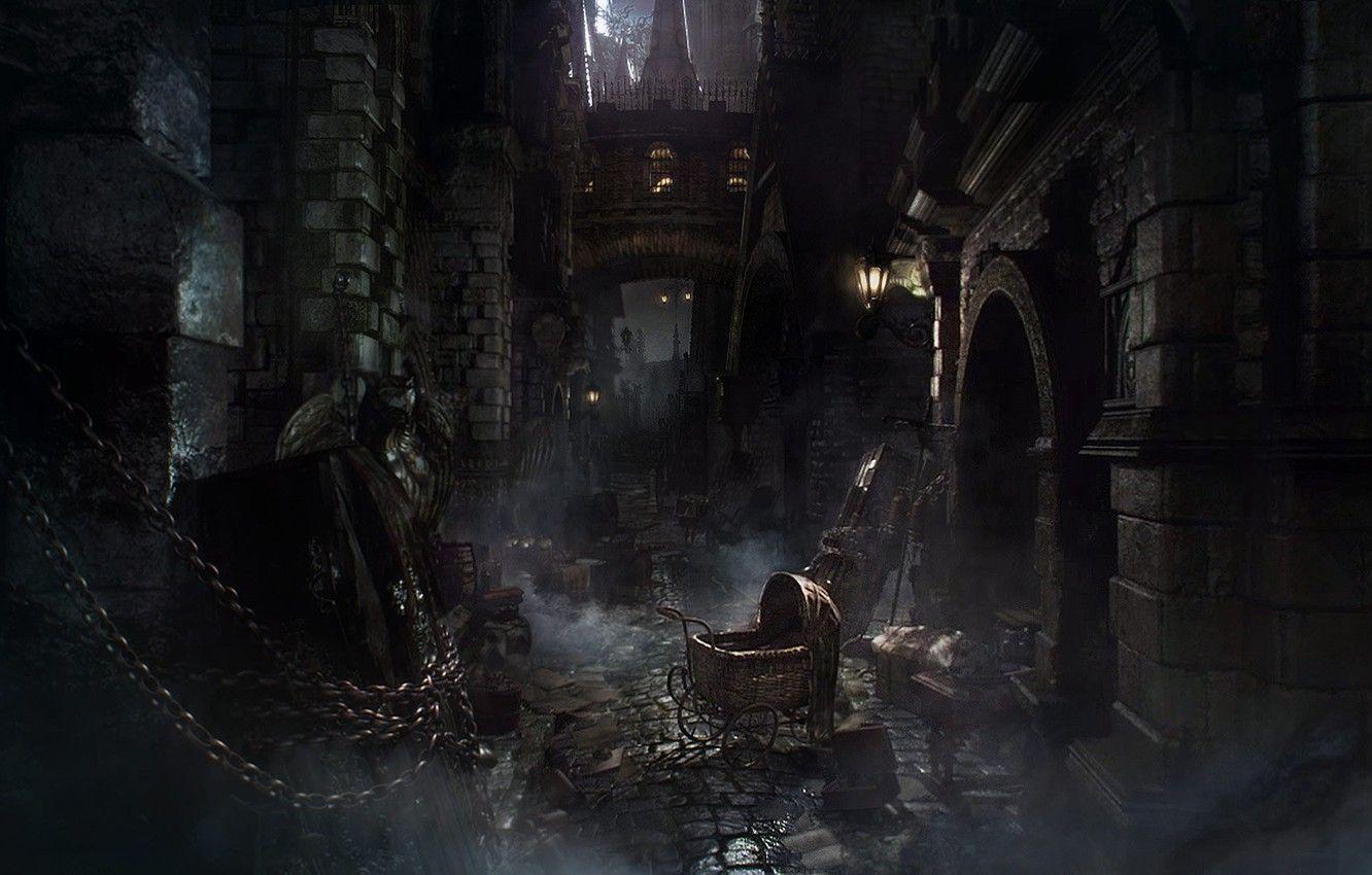 1332x850 Wallpaper the city, lantern, stroller, Bloodborne image for desktop, section игры