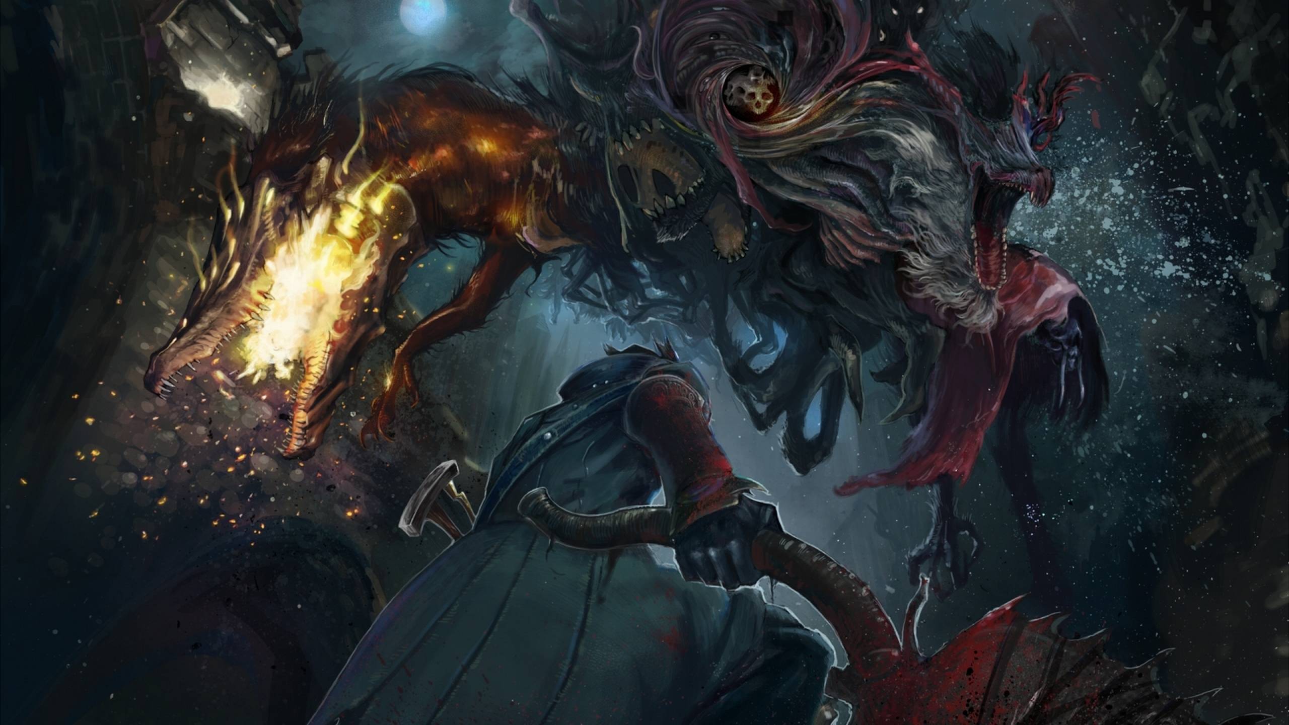 2560x1440 bloodborne Hunter & Monster 1440P Resolution Wallpaper, HD Games 4K Wallpaper, Image, Photo and Background