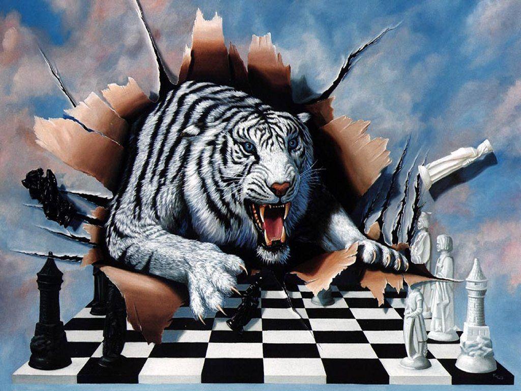 1024x768 Chess Tiger Tiger Chess