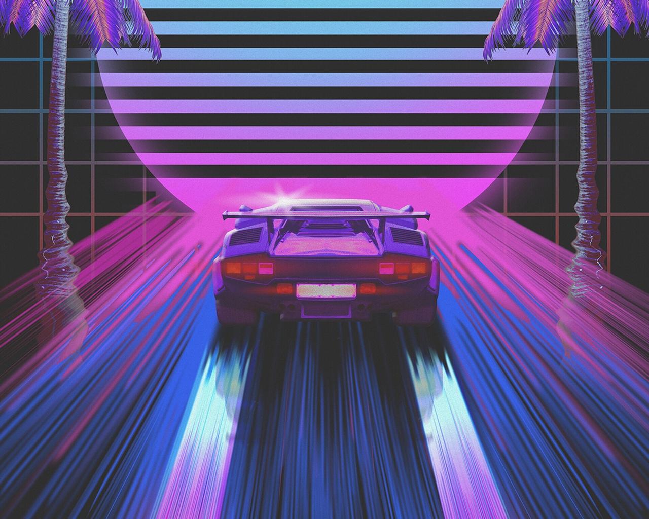 1280x1024 80s Retro Galaxy Wallpaper