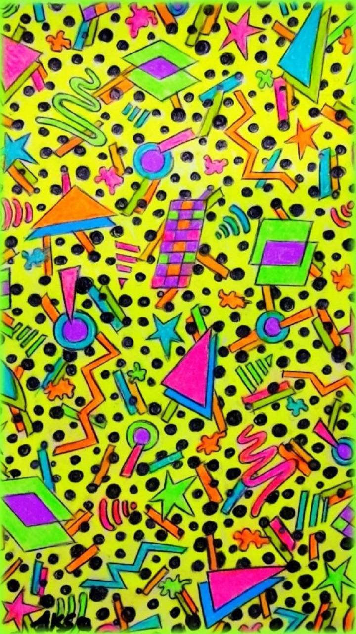 720x1280 Download Retro 80s Design Art HD Wallpaper and Background