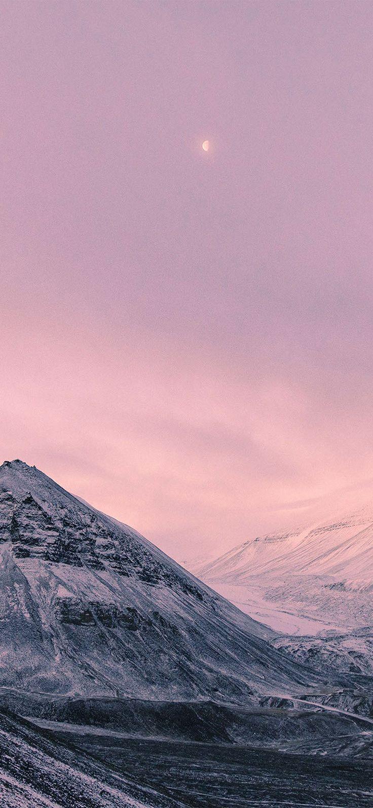736x1593 iPhone X wallpaper : snow winter moon mountain nature pink via iPhoneXpapers.com Wallpaper fo. Wallpaper Magazine Your daily source of best wallpaper around the world