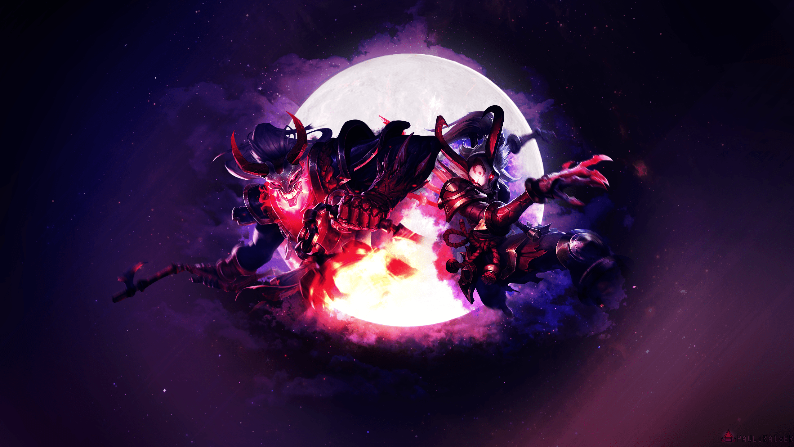 2560x1440 Blood Moon Thresh Kalista