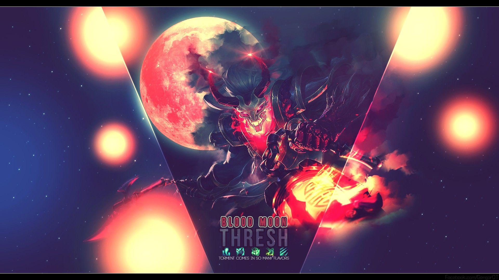 1920x1080 Blood Moon Thresh. Wallpaper & Fan Arts. League Of Legends