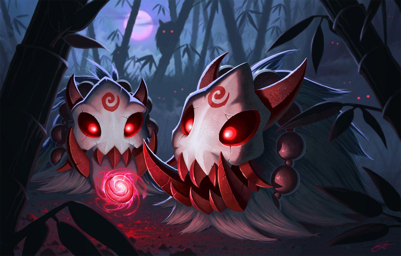 1689x1080 League of Legends Poro Blood Moon fan art wallpaperx1080