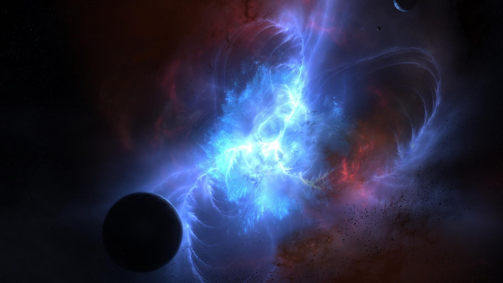 1920x1080 Download 1920x1080 HD Wallpaper storm energy planet nebula, Desktop Background HD
