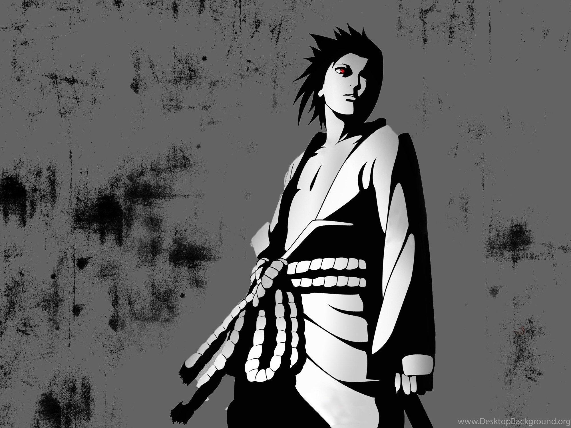 2000x1500 HD Black And White Art Sasuke Wallpaper Full HD Full Size. Desktop Background