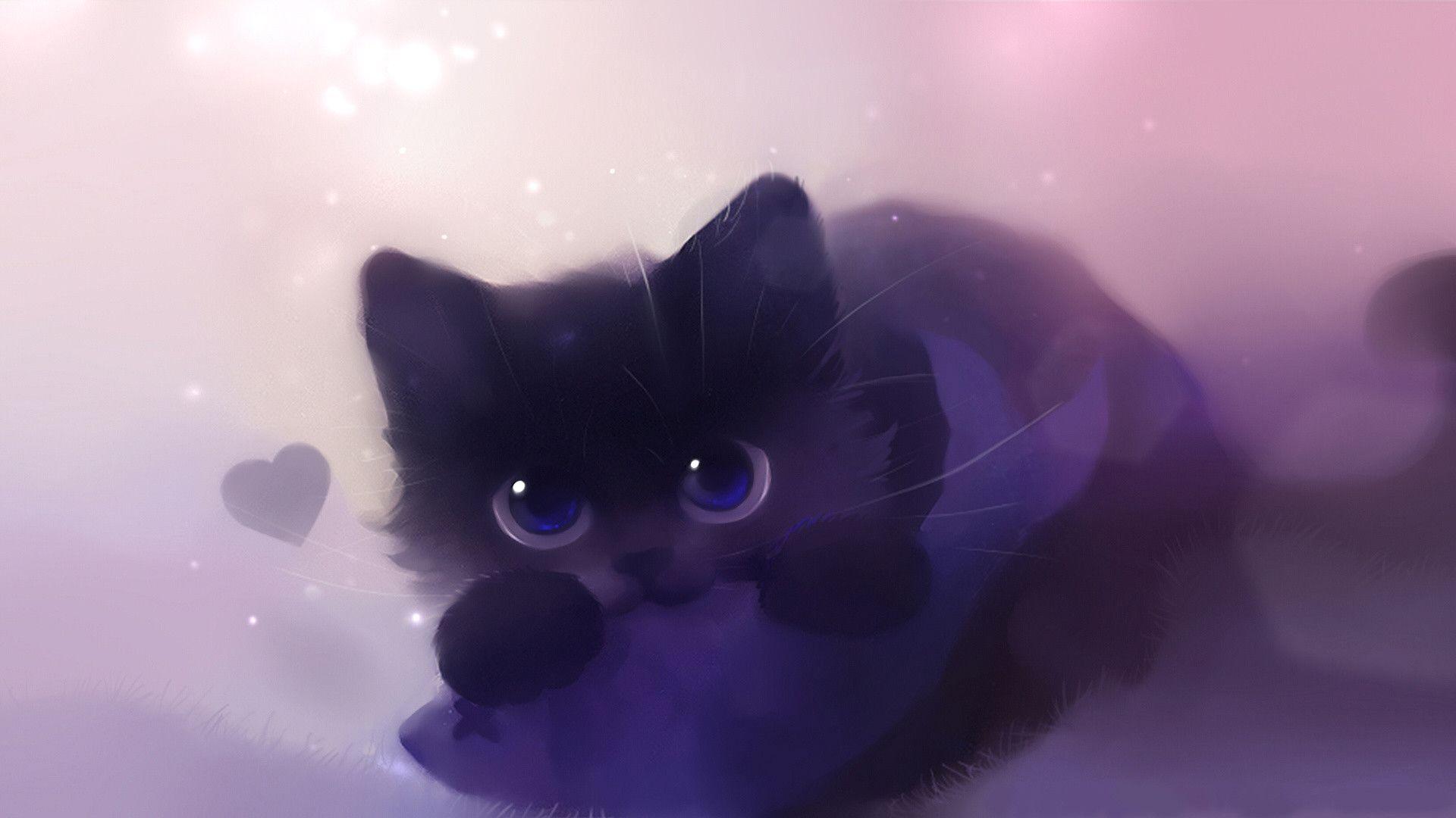 1920x1080 Warrior Cat Wallpaper Background. Cute anime cat, Cute black cats, Anime kitten