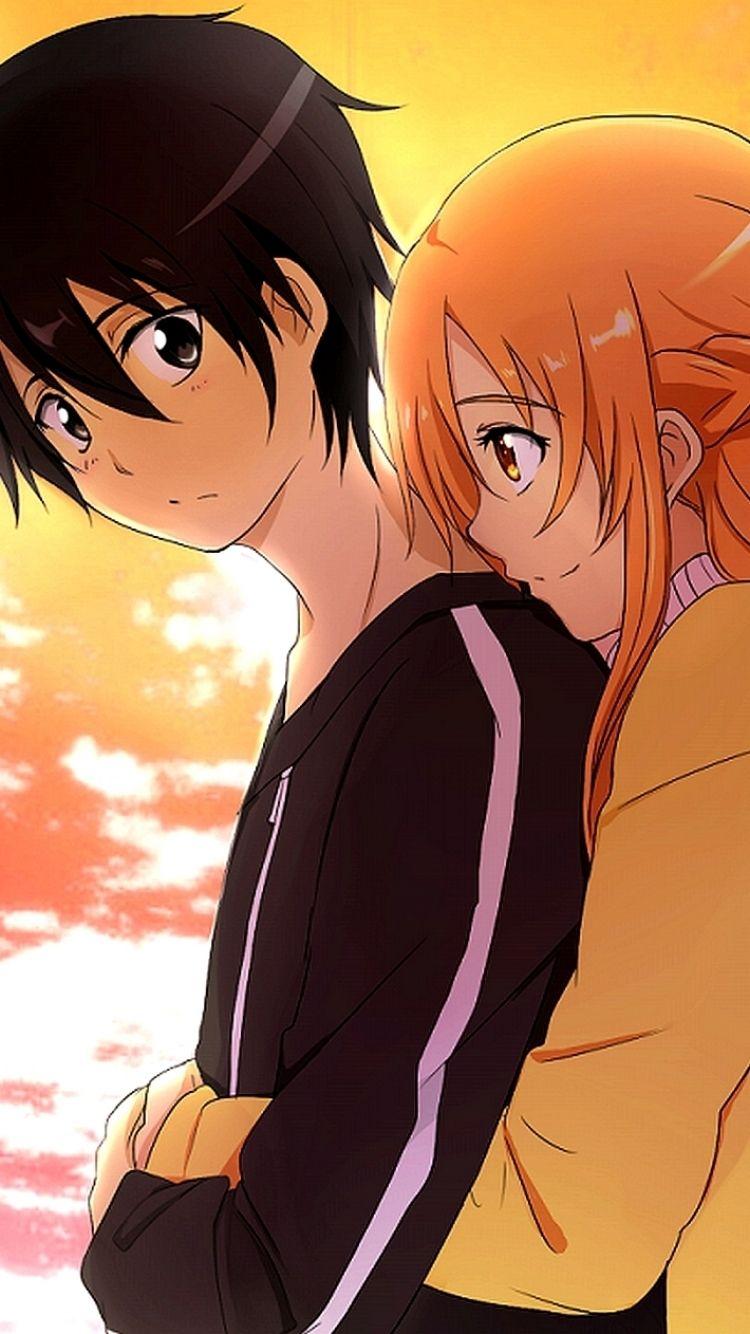 750x1334 Kirito And Asuna Wallpaper