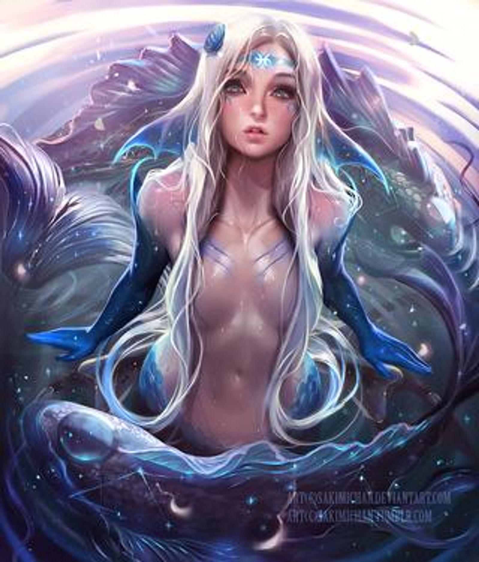 1600x1875 Pisces .Horoscope pinup. (term 31). Sakimi Chan on Patreon. Anime, Merfolk, Artist