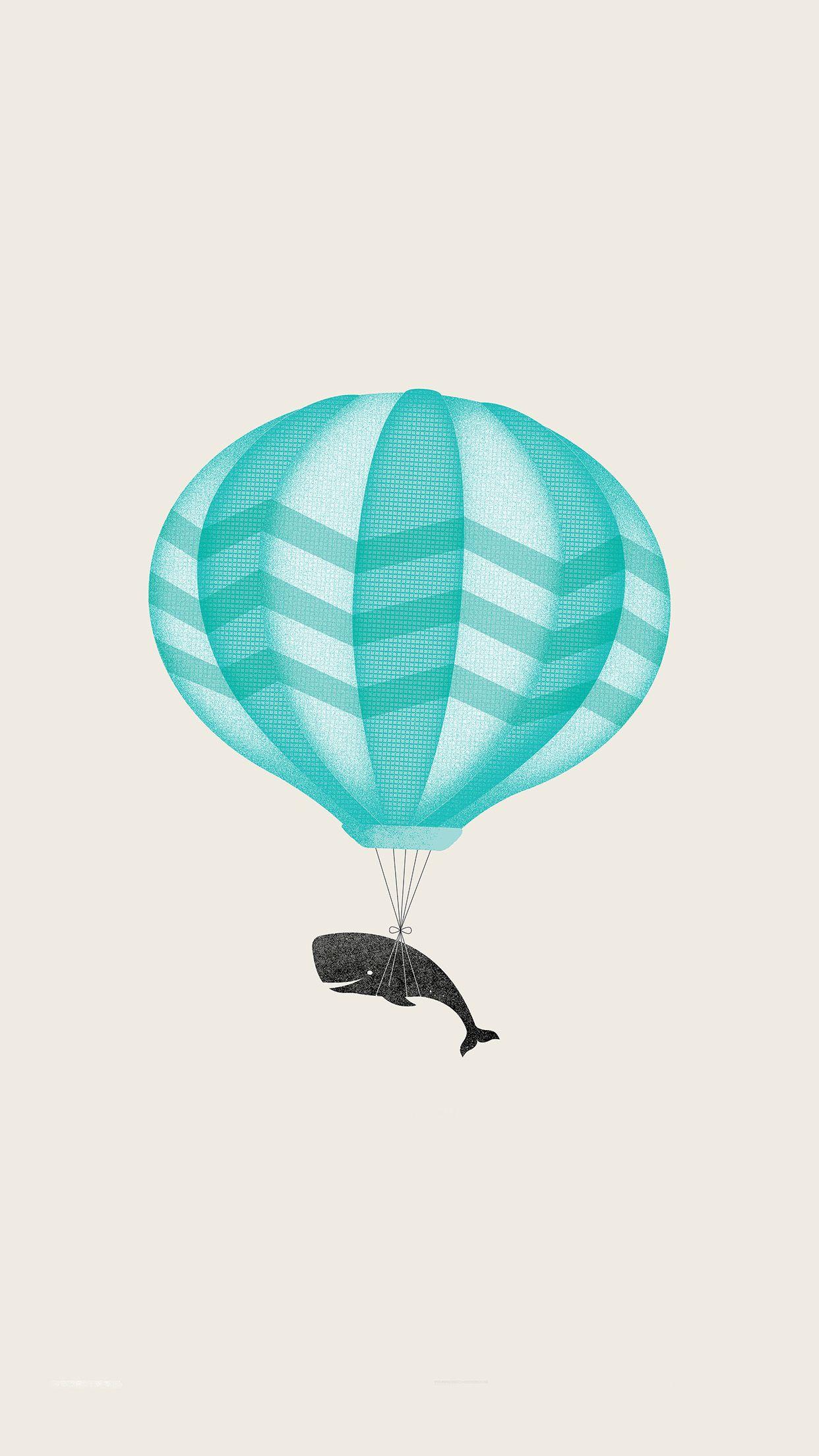 1242x2208 Cute Illustration Whale Balloon Art Wallpaper