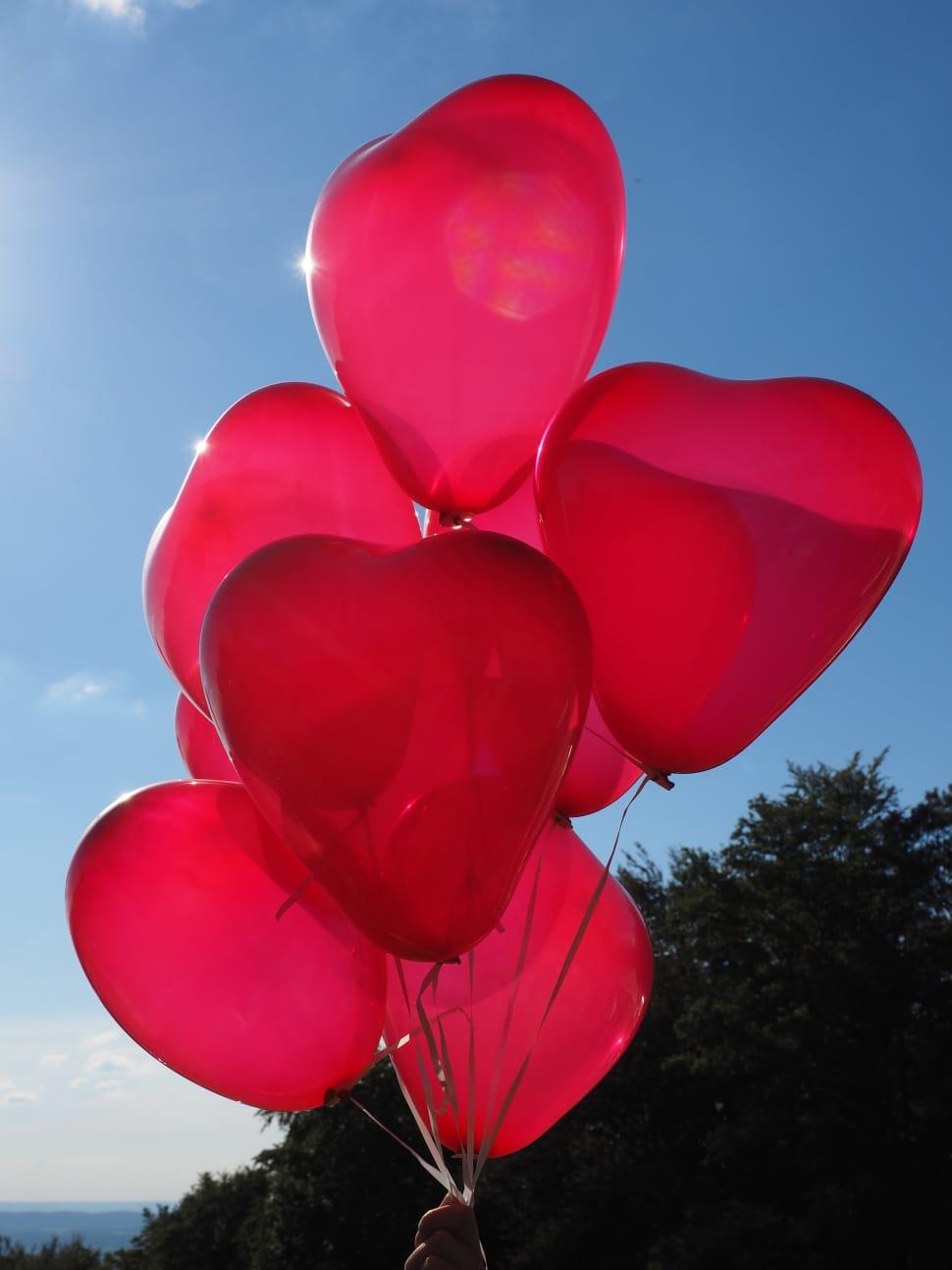 970x1293 red plastic heart balloon lot free image