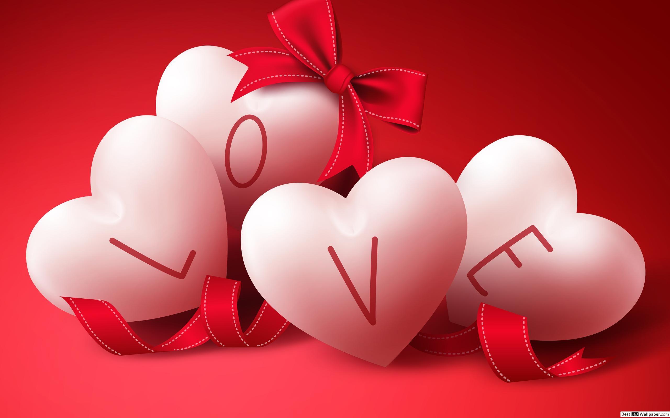 2560x1600 Valentine's day hearts balloons HD wallpaper download