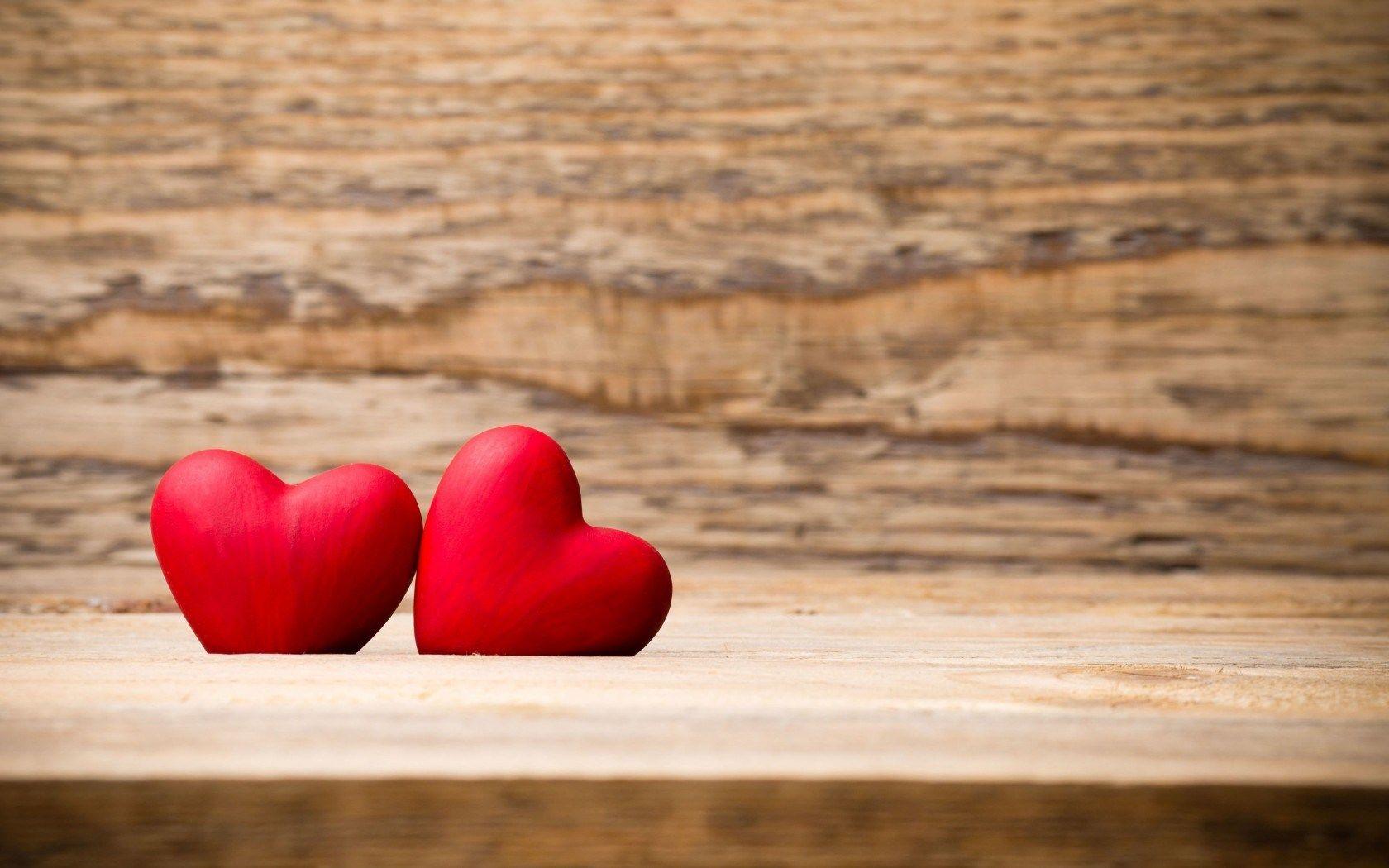 1680x1050 Two Red Hearts Mood Love