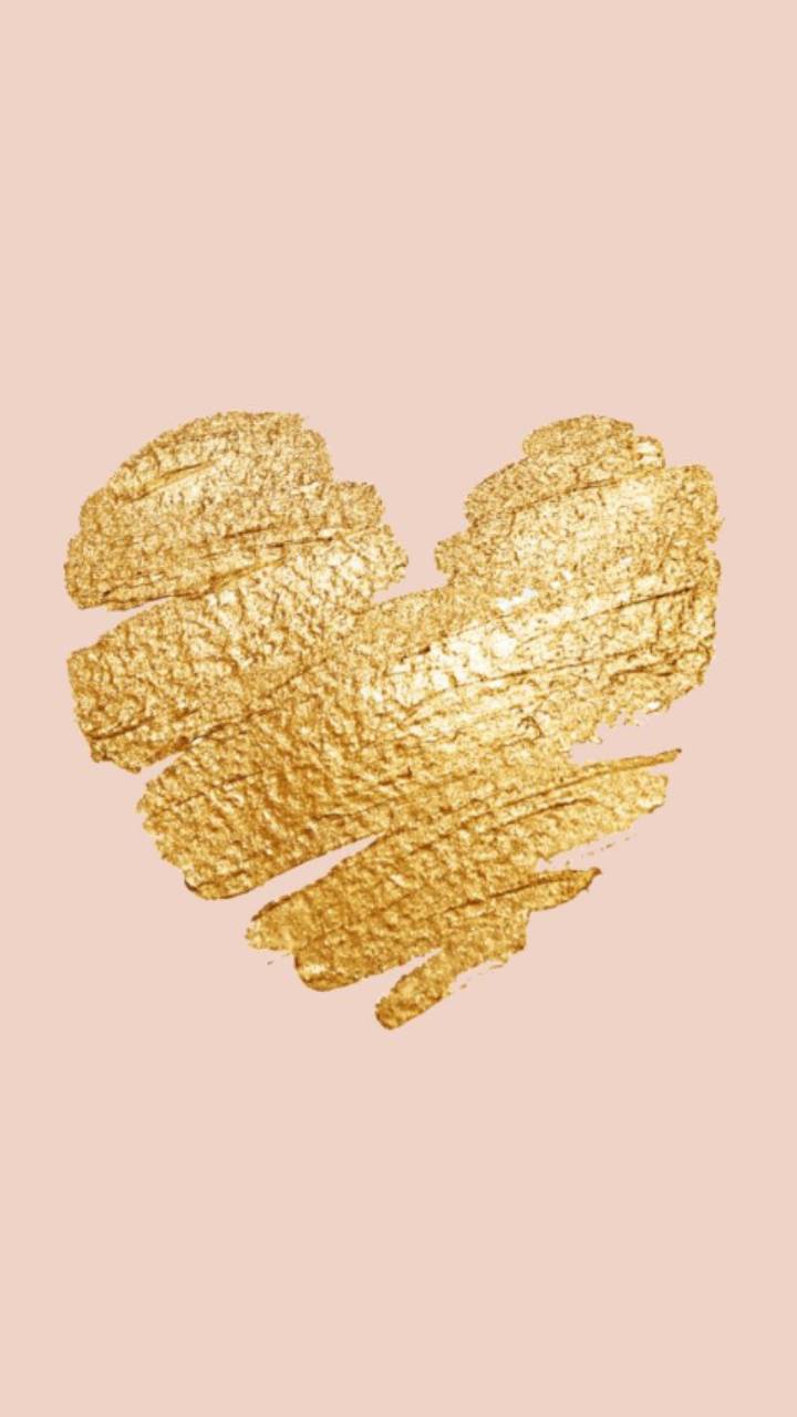 720x1280 Golden Hearts Wallpaper
