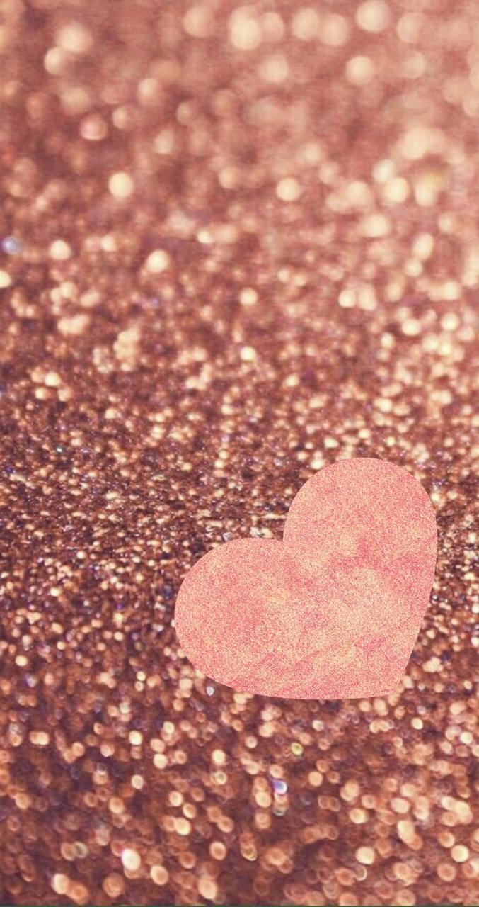 677x1280 Golden Hearts Wallpaper