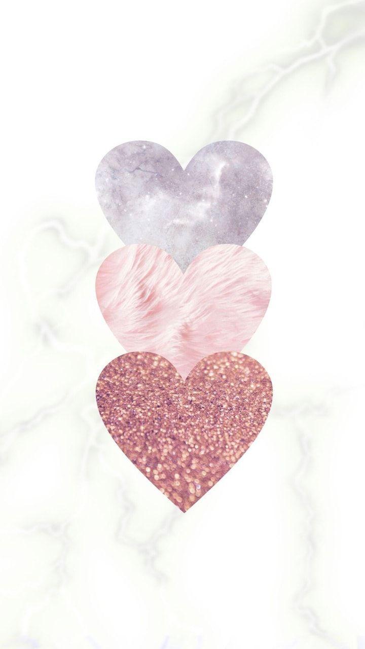 720x1280 Rose Gold Heart Wallpaper for 6s .