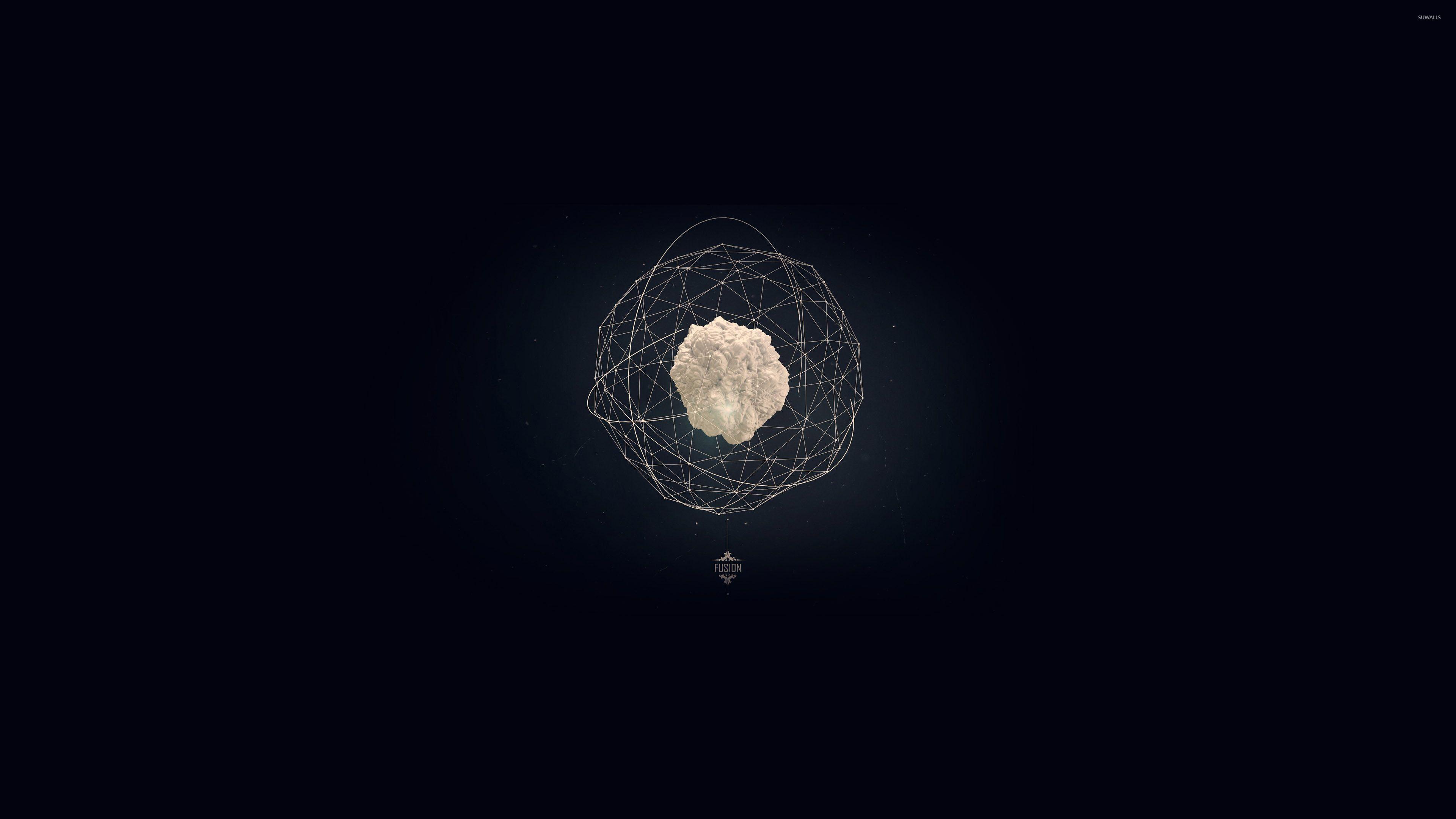 3840x2160 Smoke in a polygon cage wallpaper wallpaper