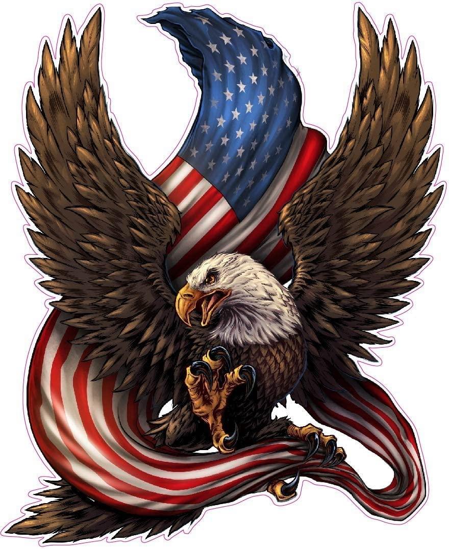 882x1077 American Bald Eagle American Flag Wall Decor Decal X Large is 24.0 in Size from The United States