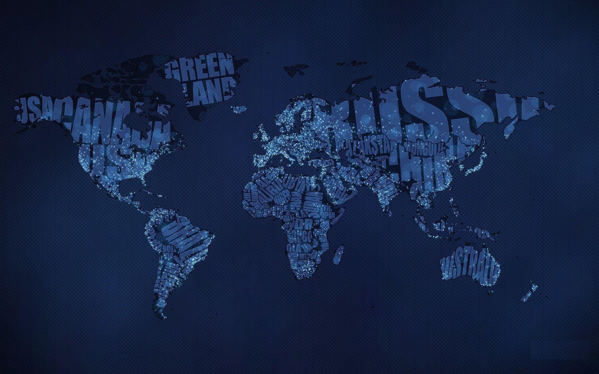 1920x1200 typographic world map night wallpaper HD. World map wallpaper, World map art, New world map