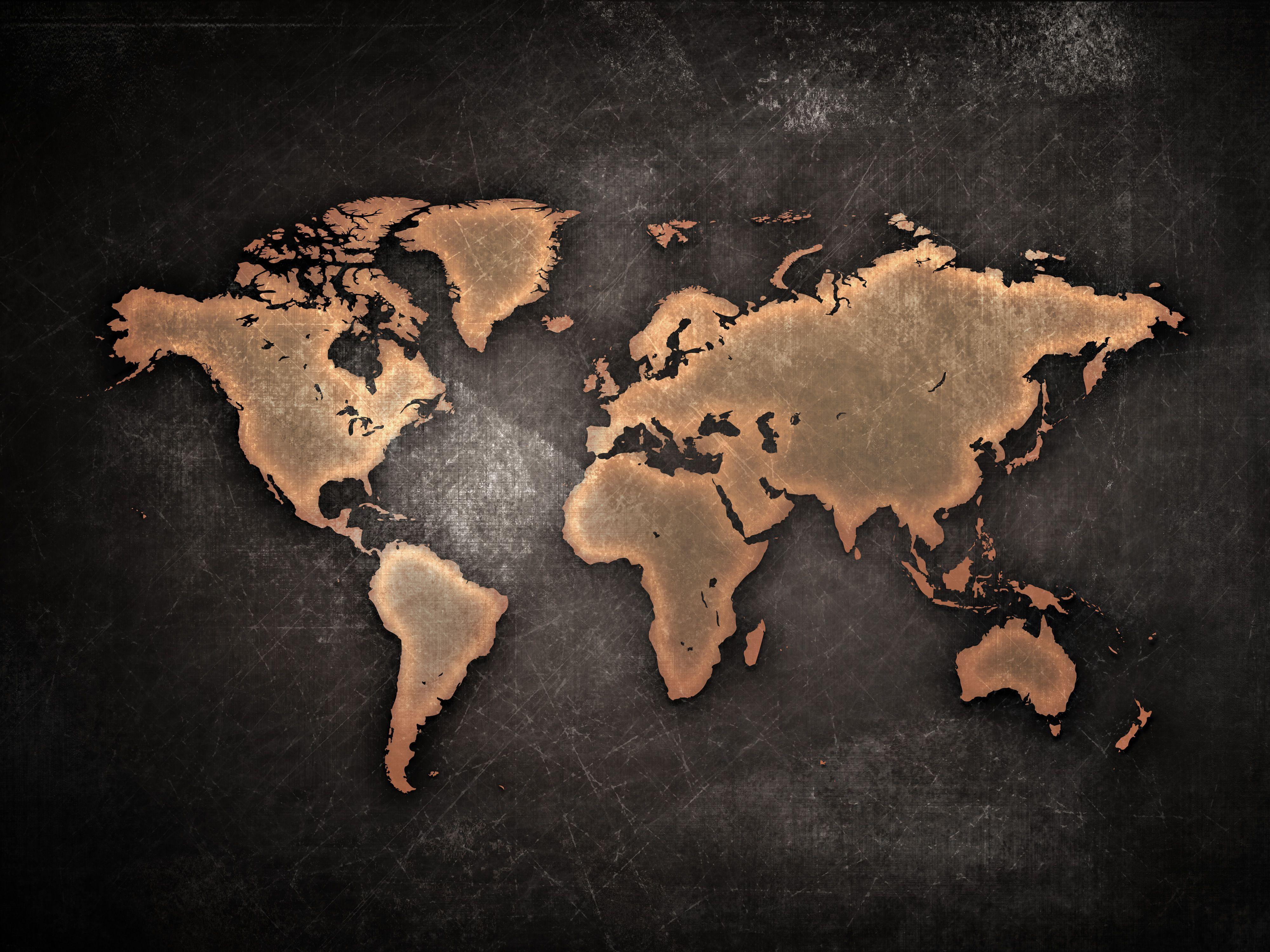 4000x3000 world map HD wallpaper map painting, World map wallpaper, Map wallpaper