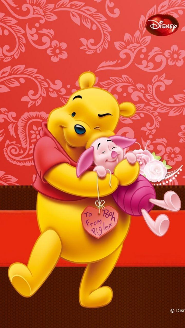 720x1280 winnie the pooh iphone wallpaper, cartoon, animated cartoon, toy, yellow, stuffed toy