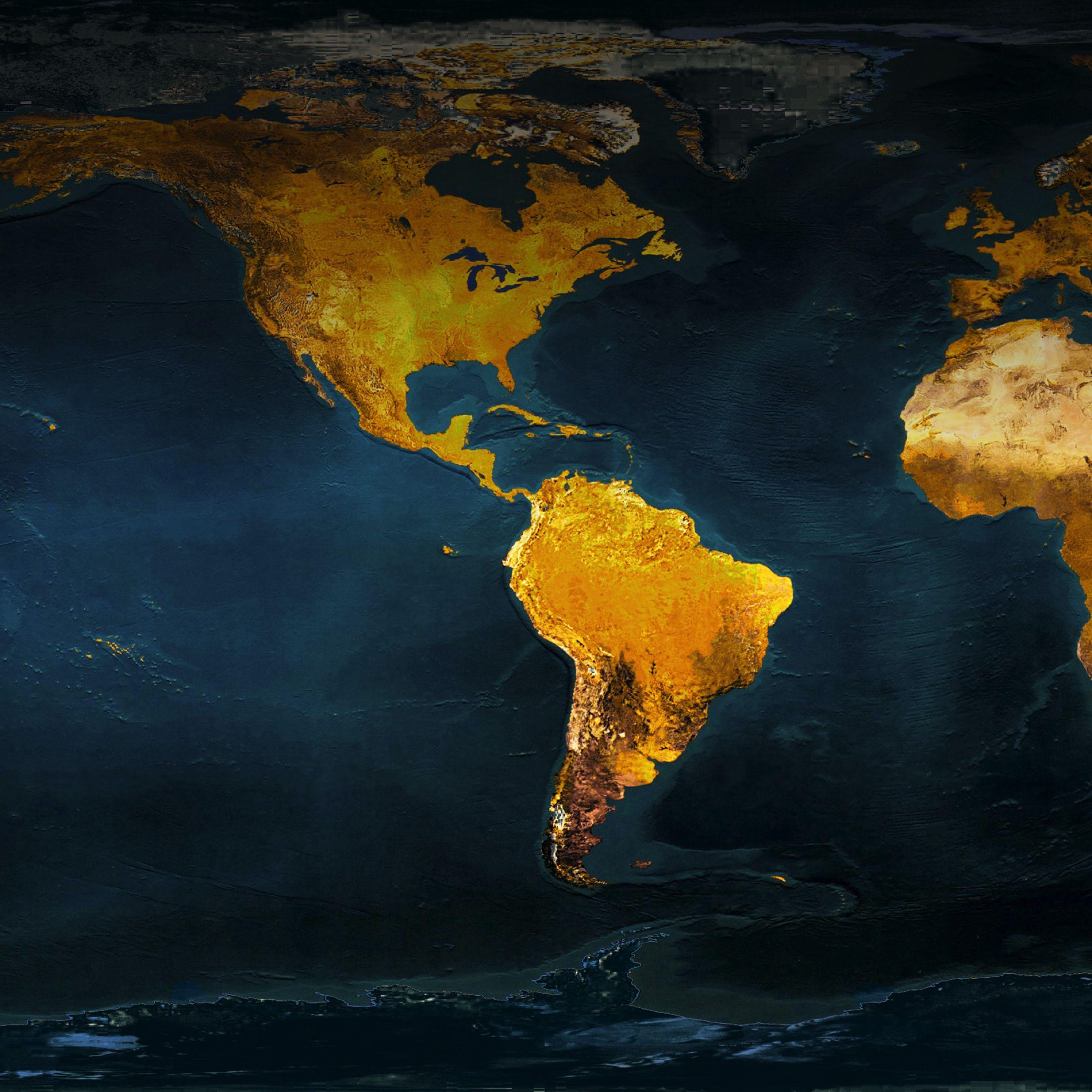 2732x2732 iPadpro 98 World Map Oil Painting HD Wallpaper